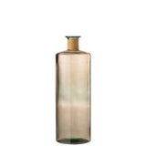 Vase Safari en verre brun clair de J-Line, mise en situation