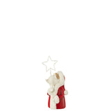 Détail du Père Noël LED Étoile, éclairage et textures