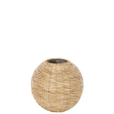 Vase Yumi Bol J-Line en rotin naturel, vue de face