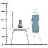 Vase sphérique en verre gris mat
