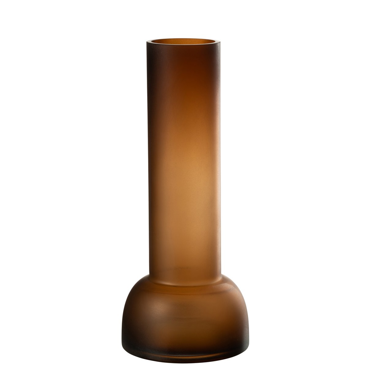 Vase Yoko en verre marron, éclairage doux