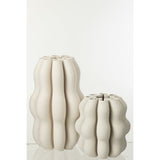 Vase J-Line Nas en céramique beige, vue de face