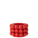 Pot de Fleurs Fraises J-Line en céramique rouge, vue de face