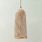 Lampe en bambou CAMAYA avec abat-jour tissé naturel