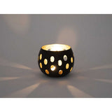Candle Holder Set Porte-toilette en 2 parties Florin Forne Sphérique Black Matt Gilded à l'intérieur