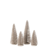 Sapins décoratifs J-Line en paillettes grège, élégance pour Noël