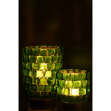 Photophore en verre vert J-Line dans un salon moderne