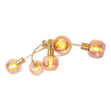 Le plafonnier / plafond "en laiton" Libby ", lampe au plafond classique en métal de couleur en laiton et en verre teinté en ambre, avec socket E14, pour salle à manger, salon, couloir ou bureau, 65,5 cm de long