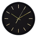 Horloge murale Kensington noire avec mouvement silencieux, vue de face