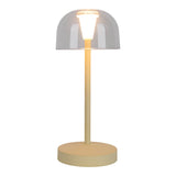 Lampe de table de batterie LED à 2 ert "Gomba" pour l'extérieur et à l'intérieur, en métal et en plastique en jaune, 18,5 cm de haut