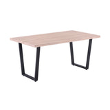 Détail du plateau en MDF de la table à manger 160x90cm
