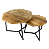 Table basse lot de 2 tables d'appoint octogonales structure métal Las Vegas