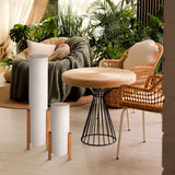 Lampe de table "Matilda" lampe de table classique avec apparence naturelle à travers le bois et l'écran de tissu, socket E27, 52 cm de haut