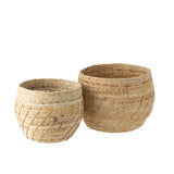 Panier Raffael rond en raphia naturel - vue de face