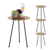 Table d'appoint métal table décorative 4 parties Hilton ø 35 x H 45 cm ronde aluminium argenté ou doré