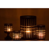 Photophore J-Line Damier, verre noir, dimensions et détails