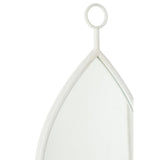 Miroir J-Line Drop en verre blanc, design élégant et contemporain.