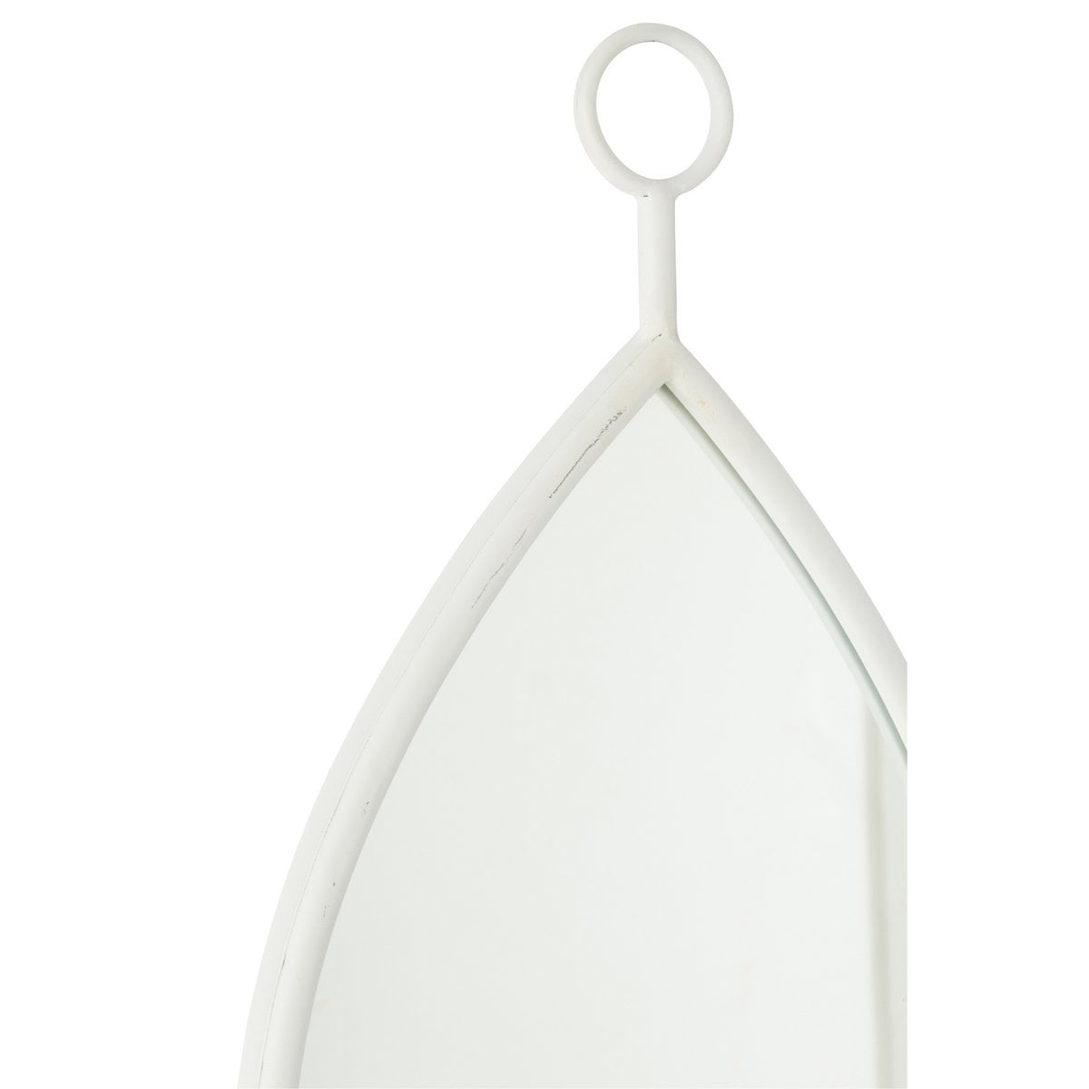 Miroir J-Line Drop en verre blanc, élégant et contemporain.