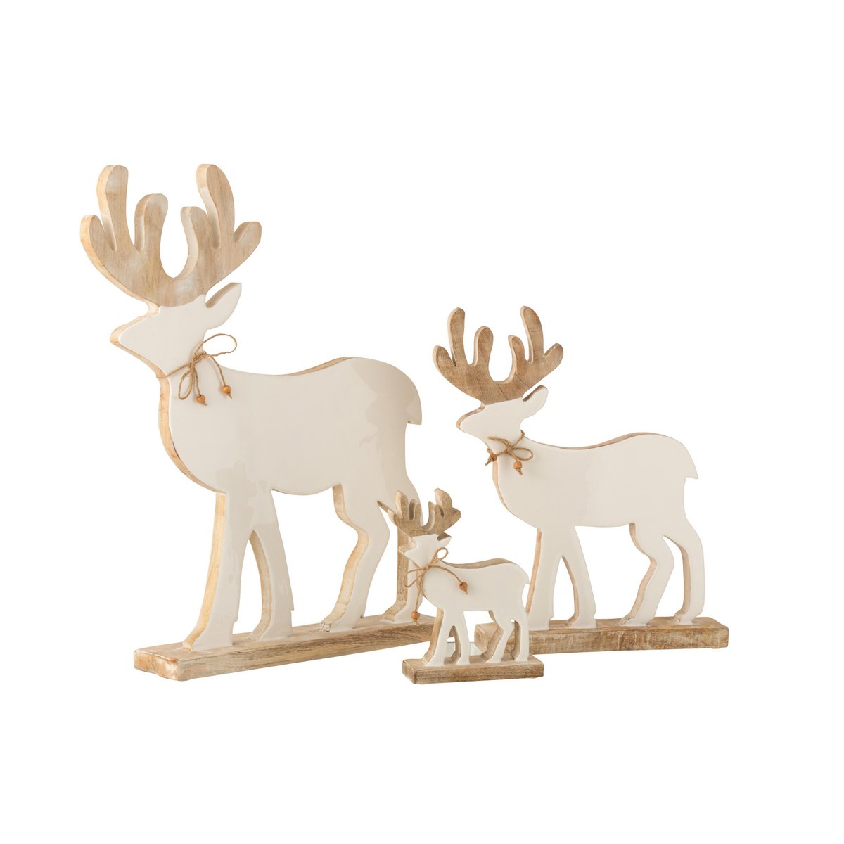Figurine cerise J-Line en bois blanc sur fond neutre, vue de face