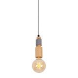 Roofin en bois LED avec câble textile "Bento", y compris E27 / 4W LED