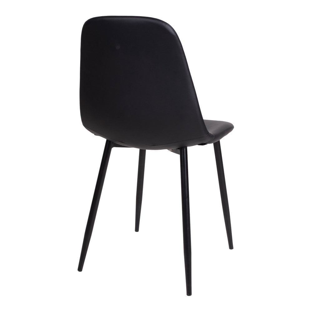 Ensemble de deux chaises Stockholm en cuir PU noir