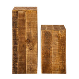 Colonne fleurie 27x27 H50 ou 73cm tabouret fleur bois plante pied table d'appoint carré bois manguier