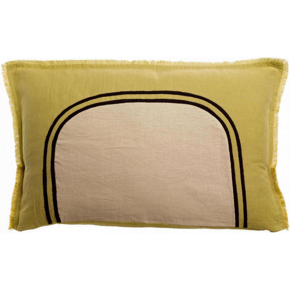 Coussin bicolore Laly Gold 40 x 65 - Or et Beige, design élégant