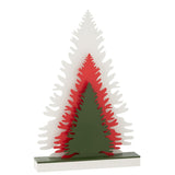 J-Line Deco Winter LED Arbres Mélange de Bois