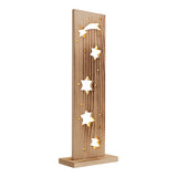 "Étoiles" en bois de bois à LED, en bois naturel avec des LED fixes, décoration de Noël pour l'extérieur