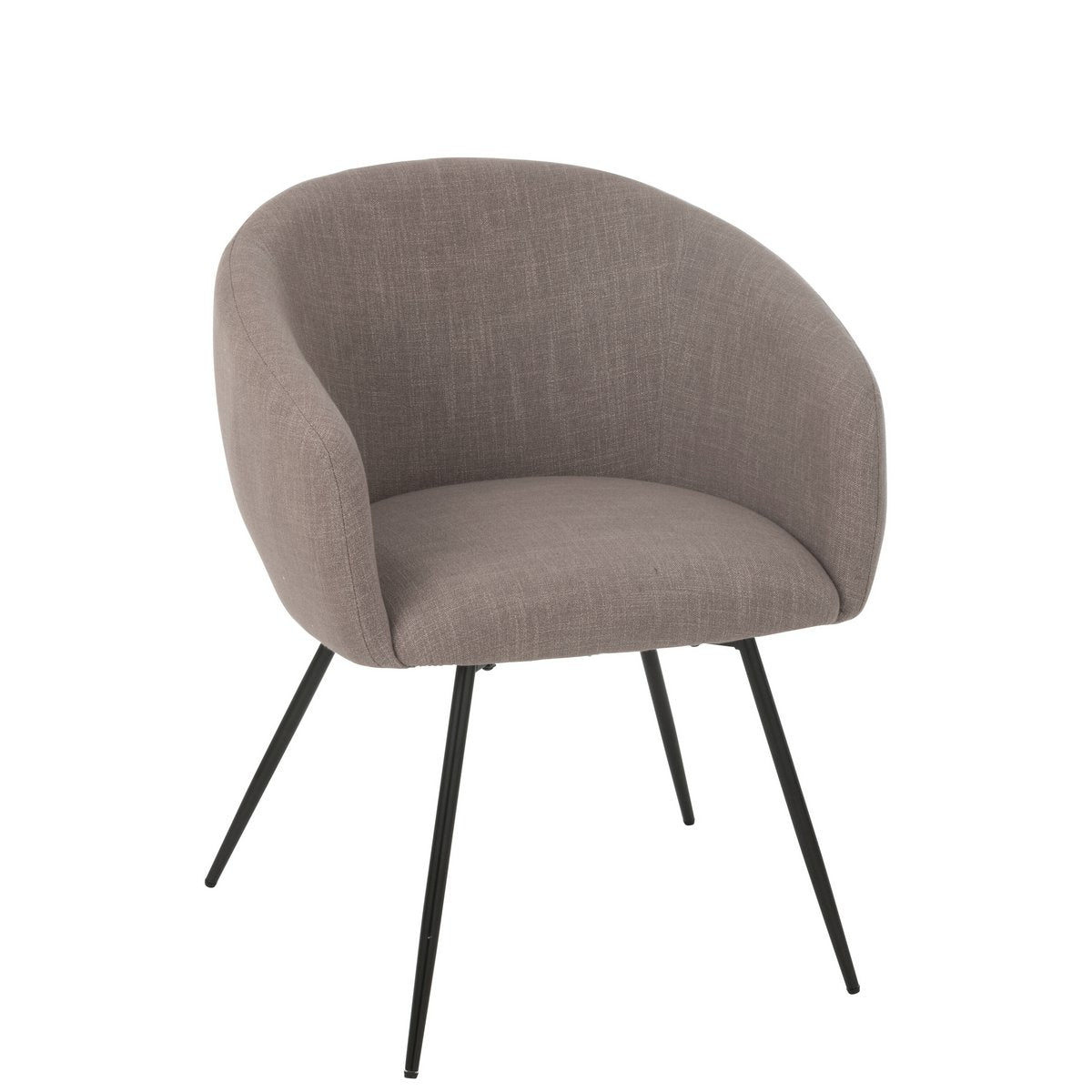 Chaise Wales J-Line en acier et mousse taupe vue de face