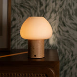 Lampe rechargeable en bois marron clair Fynn