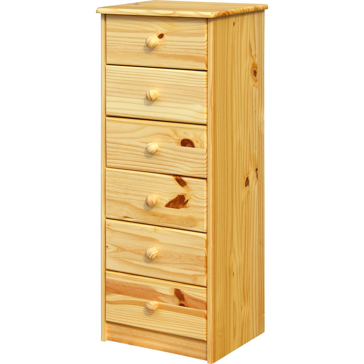 Vue latérale de la commode en bois massif