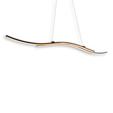 LED PRENDANT LUMIN "ONDA", lampe suspendue en métal et en plastique en noir, avec des LED fermement intégrées, l'éclairage pour le salon, la salle à manger ou le bureau, 96 cm de long