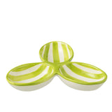 Assiette J-Line Clover en céramique blanche et verte avec design trèfle