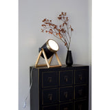 Lampe de table "Tim" en métal noir et en plastique satiné, avec douille E27, lampe de table pour l'intérieur, 28 cm de haut
