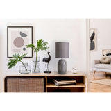 Lampe de table en céramique "Erida", lampe de table en céramique en gris, avec douille E14, pour salle à manger, salon, couloir ou bureau, lampe à l'intérieur