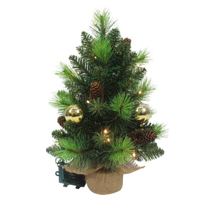 Décoration extérieure "Noel" LED en métal et en plastique en vert et en or, avec des LED fermement installées