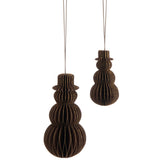 Pendentif de Noël Bonhomme de Neige J-Line en papier marron, vue avant