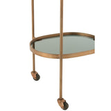 Chariot de service J-Line Oval en fer et verre noir et bronze - vue de face