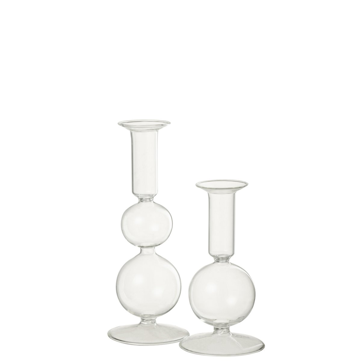Bougeoir J-Line Balls, détail du verre transparent