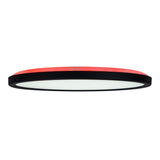 Le plafond LED "Carlo" avec RVB-Backlight, Ø de 54 cm, plafond classique moderne en plastique noir / blanc avec de nombreuses fonctions, par ex.