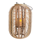 Décol Light "Korbinien", y compris une bougie à LED solaire pour le jardin et la terrasse, de Rattan de nature légère, hauteur de lampe solaire 32 cm