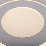 Plafond LED "DOIRA" Ø 50,5 cm, 7,5 cm de haut, métal et plastique en argent et blanc, LED intégrés, 3600 lm lumineux, dimmable, fonction CCT 3000-6500 K, fonction de lumière nocturne