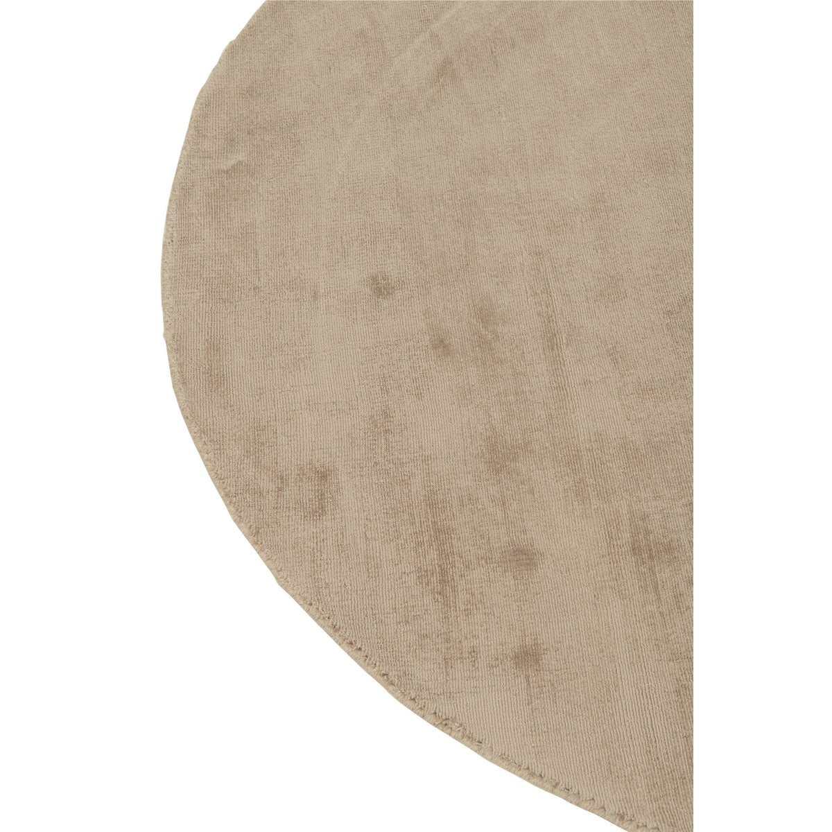 Tapis rond J-Line beige fait main en viscose, vue de dessus