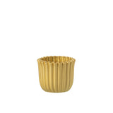 Pot de fleur J-Line Ribbed en ciment doré, élégant et moderne