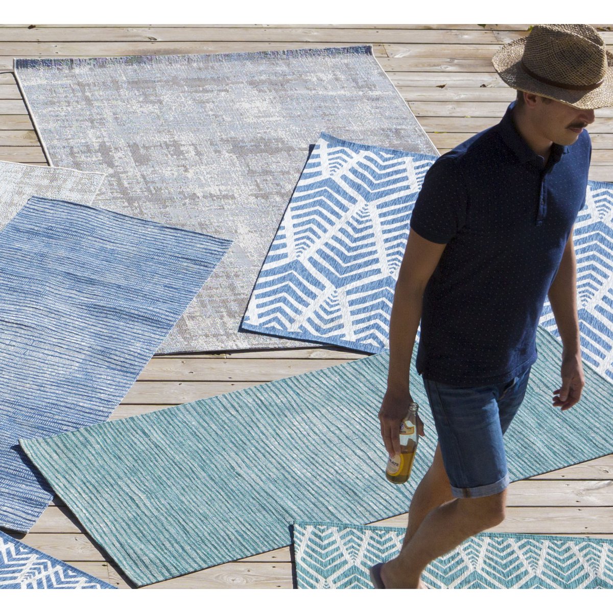 Détail du Tapis Catania 2 outdoor Gris - texture et couleur