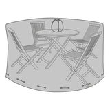 Housse Luxe Noire pour table ronde de 180 cm avec chaises