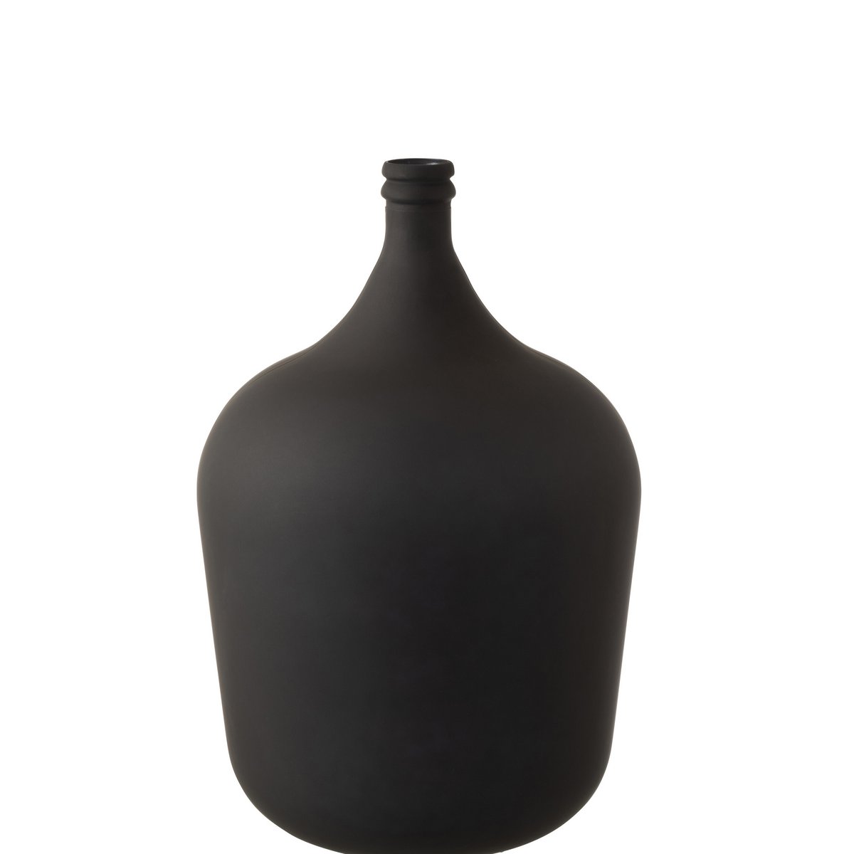 Vase Carafe J-Line en verre noir mat, vue latérale montrant la hauteur et la finition