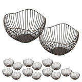 Panier de fruits Métal de 16 pièces Ø 25 h 14 cm Panier à pain Ensemble de fruits 2 x 8 pu