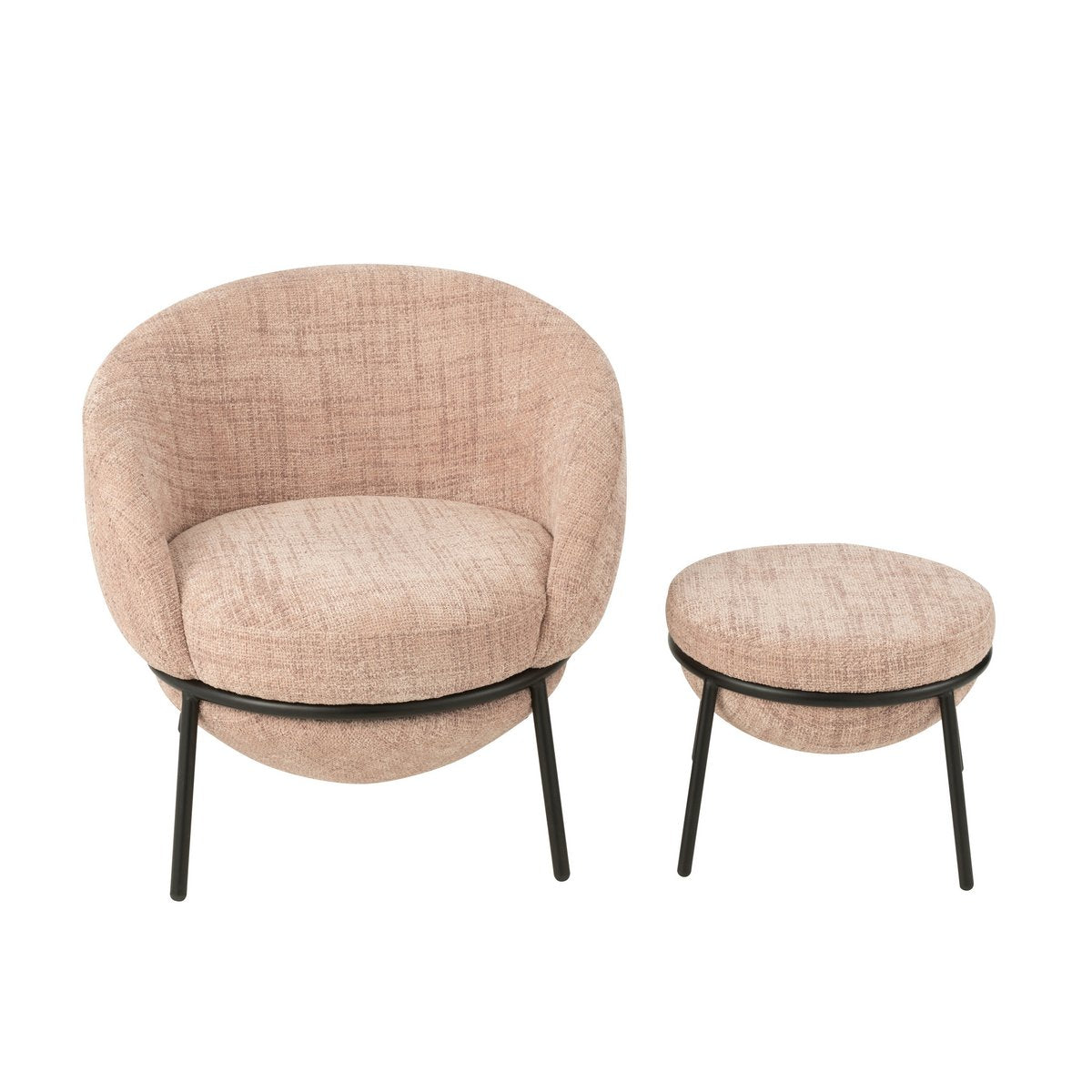 Détail du pouf assorti à la chaise longue J-Line